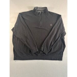 Polo Ralph Lauren Quarter Zip Pullover Mens 3XB Black Long Sleeve Big Tall Pony
